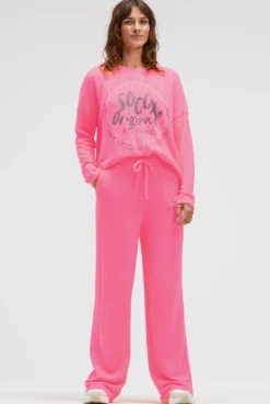 Hose aus Flauschstrick Relaxed Fit neon pink