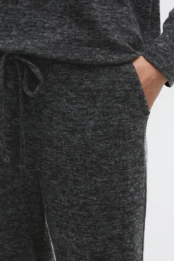 Hose aus Flauschstrick Relaxed Fit black melange
