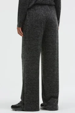 Hose aus Flauschstrick Relaxed Fit black melange