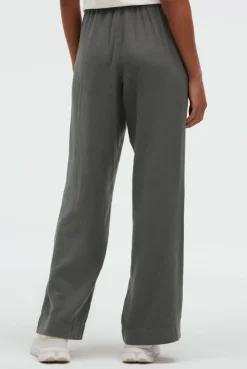 Hose aus Leinen-Mix mit Elastikbund cool khaki