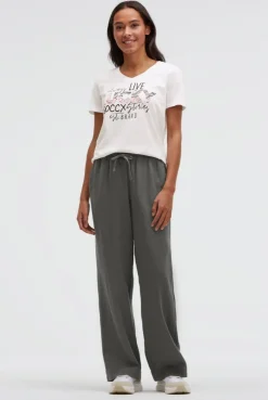 Hose aus Leinen-Mix mit Elastikbund cool khaki