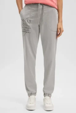 Hose im Joggpants-Stil mit Print fresh grey | XXL