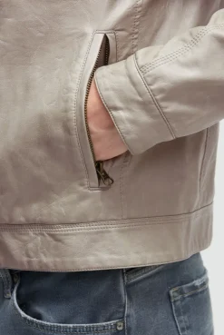 Jacke aus Kunstleder mit abknöpfbarer Sweatkapuze dark ash