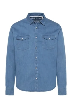 Jeanshemd mit Druckknöpfen light blue vintage