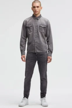 Jeanshemd Regular Fit stone grey | M