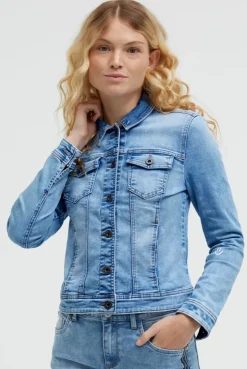 Jeansjacke JU:NE light blue print