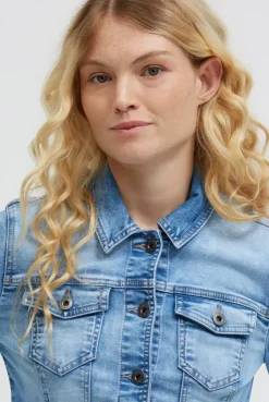 Jeansjacke JU:NE light blue print