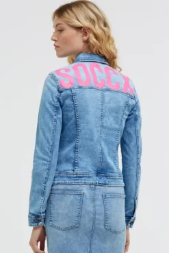 Jeansjacke JU:NE light blue print