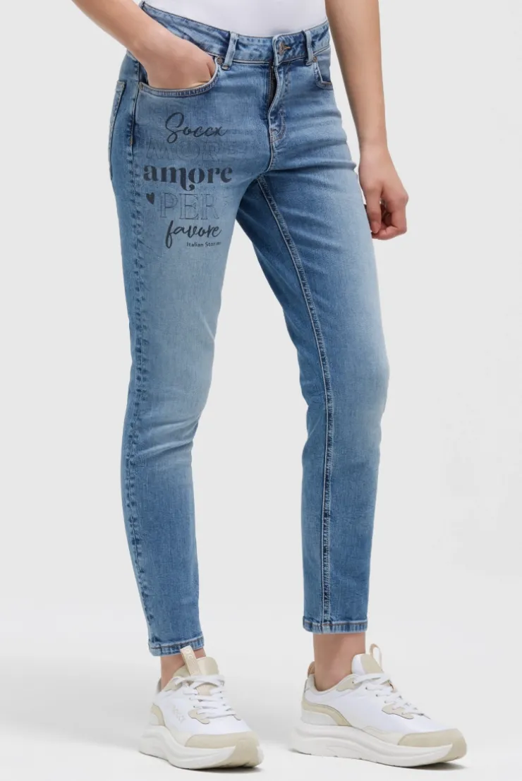 Jeans MI:RA Slim Fit porto blue print