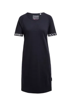 Jersey-Kleid mit Ärmel-Print blue navy