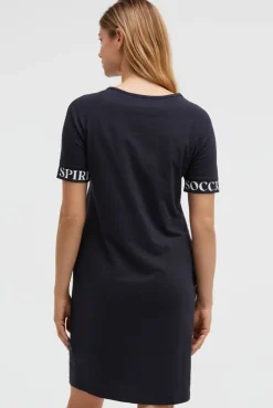 Jersey-Kleid mit Ärmel-Print blue navy