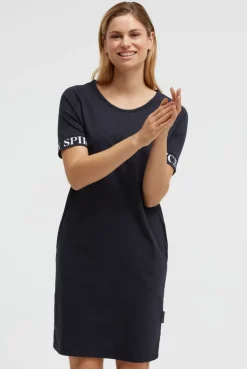 Jersey-Kleid mit Ärmel-Print blue navy