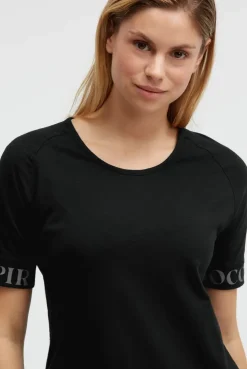 Jersey-Kleid mit Ärmel-Print black