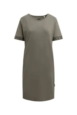 Jersey-Kleid mit Ärmel-Print cool khaki