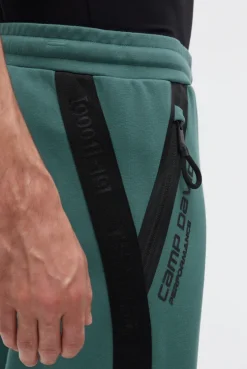 Jogginghose aus Interlock mit Seitentapes petrol green