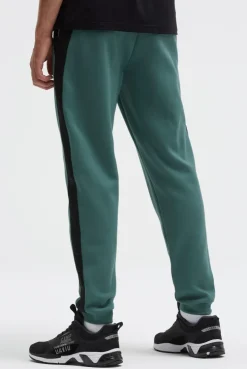 Jogginghose aus Interlock mit Seitentapes petrol green