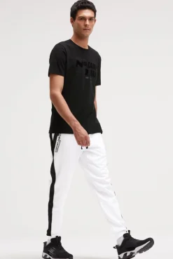 Jogginghose aus Interlock mit Seitentapes opticwhite
