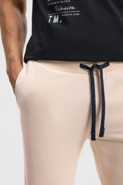 Jogginghose mit Puffprint ecru