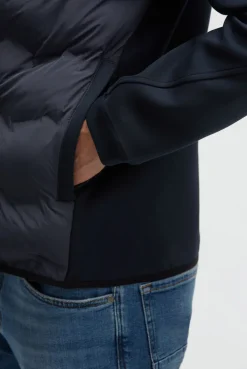 Kapuzenjacke im tonalen Materialmix true navy