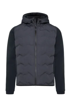 Kapuzenjacke im tonalen Materialmix true navy