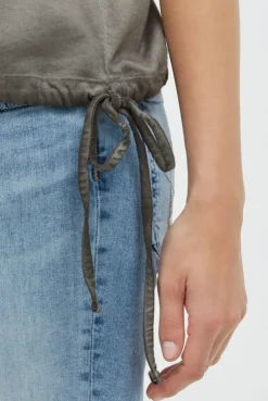 Kapuzenshirt mit Artwork und Tunnelzugband cool khaki