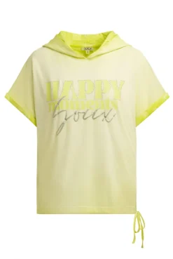 Kapuzenshirt mit Artwork und Tunnelzugband vivid lemon