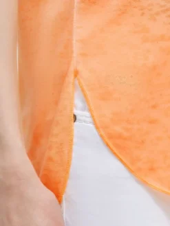 Kapuzenshirt mit Ausbrenner-Effekten und Print neon apricot