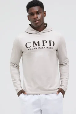 Kapuzenshirt mit CMPD Print french grey