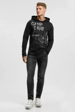 Kapuzenshirt mit Frontprint black