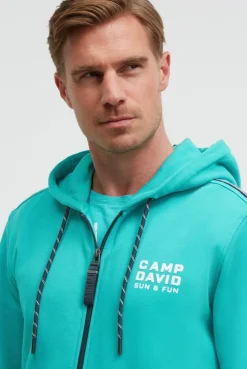Kapuzensweatjacke mit Rücken-Print island green