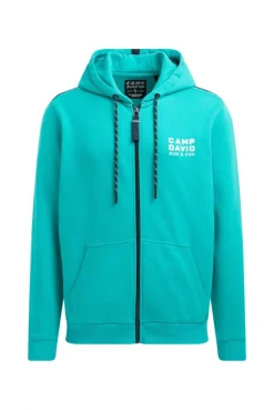 Kapuzensweatjacke mit Rücken-Print island green