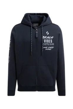 Kapuzensweatjacke mit Ärmel-Print blue navy