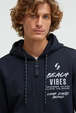 Kapuzensweatjacke mit Ärmel-Print blue navy