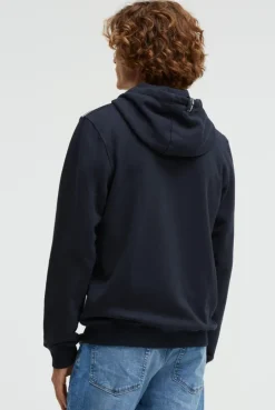 Kapuzensweatjacke mit Ärmel-Print blue navy