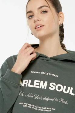 KE-LIS Cropped Hoodie dark green