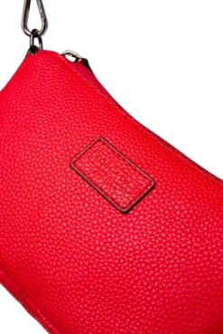 Kleine Crossbody Bag mit Label Badge clear red