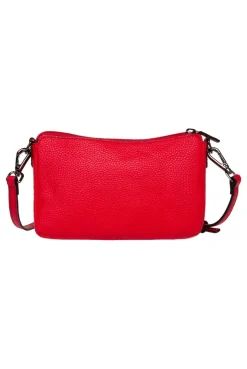 Kleine Crossbody Bag mit Label Badge clear red