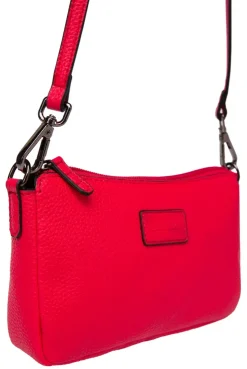 Kleine Crossbody Bag mit Label Badge clear red