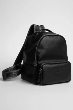 Kleiner Rucksack aus Lederimitat mit Logo-Riemen black