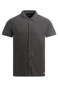 Kurzarmhemd aus Pikee im Polo-Stil pure anthra