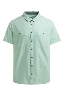 Kurzarmhemd mit diagonaler Dobby-Struktur faded mint