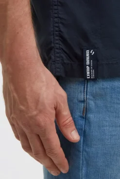 Kurzarmhemd mit Label Prints blue navy