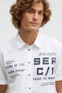 Kurzarmhemd mit Label Prints opticwhite