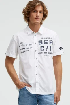 Kurzarmhemd mit Label Prints opticwhite