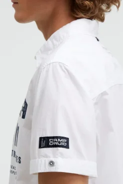 Kurzarmhemd mit Label Prints opticwhite