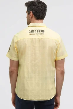 Kurzarmhemd mit Webstruktur und Logo Prints lemon juice