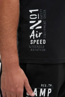 Kurzarmpolo aus Pikee mit Artworks black | M