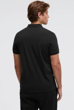 Kurzarmpolo aus Pikee mit Artworks black | M