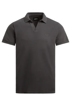 Kurzarmpolo aus Pikee mit Logostick pure anthra