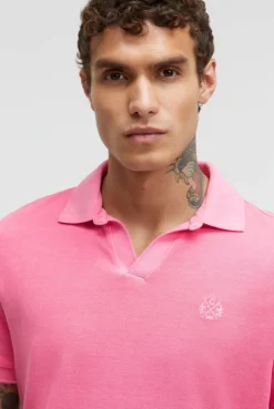 Kurzarmpolo aus Pikee mit Logostick summer pink